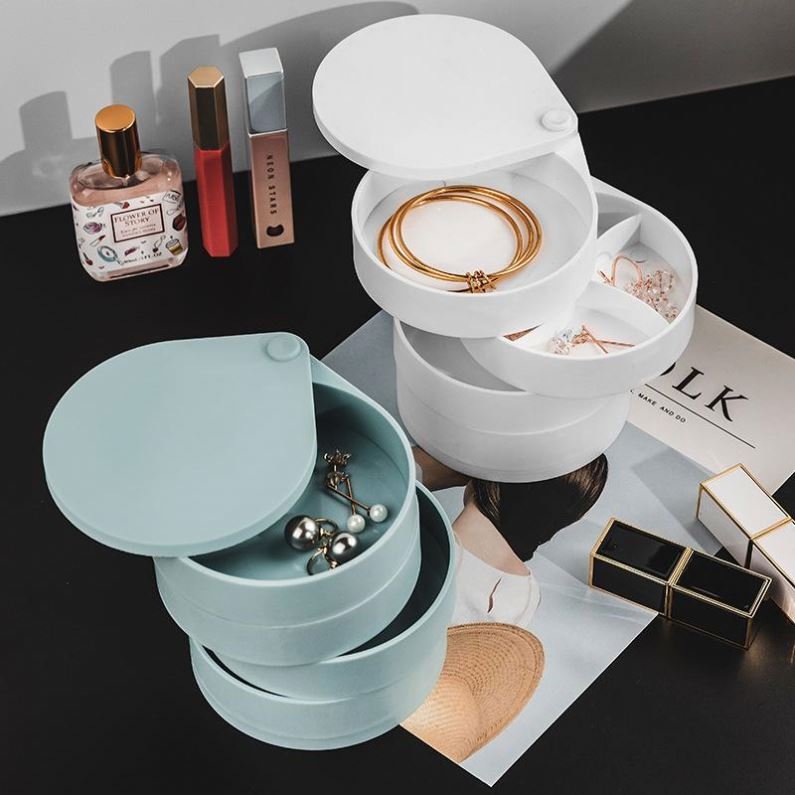Home multi-layer box Rotating jewelry rack storage box necklace earrings storage box
