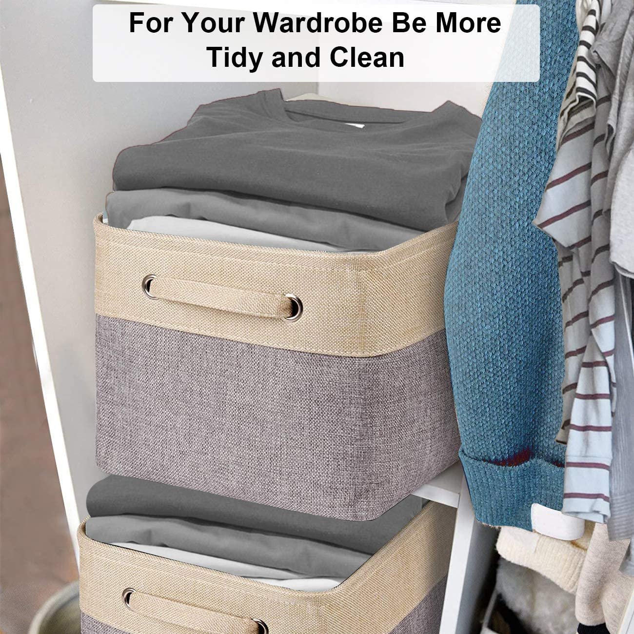 Wholesale Quality Collapsible Home Storage Organsier Storage Cube Basket Toy Fabric Storage Box with Carry Handles
