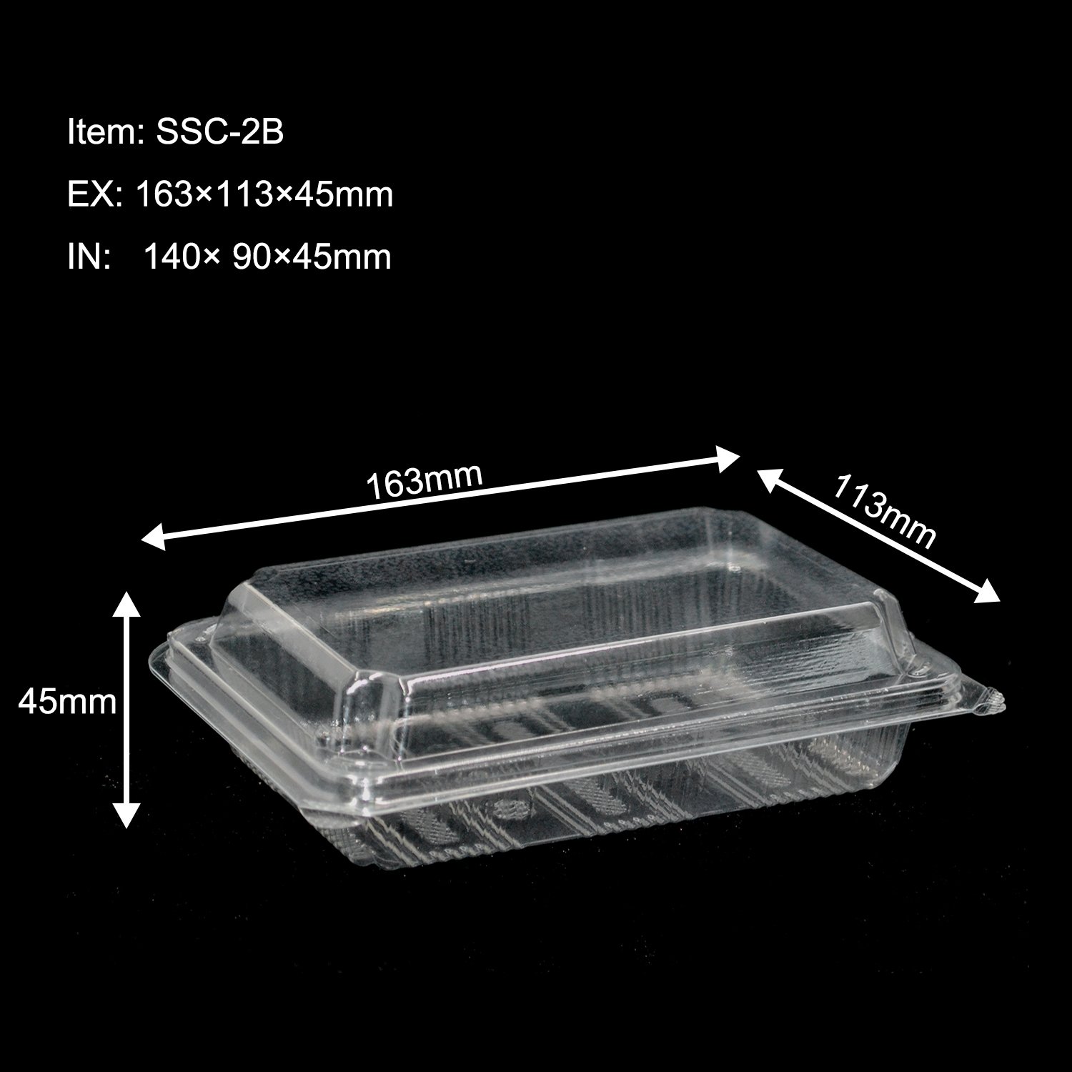 PET disposable Clear rectangle clamshell plastic fruit storage box