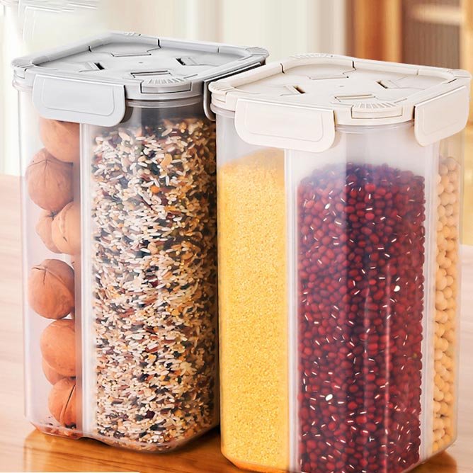 DS3779 Pantry Organization for Grain Rice Nuts Clear Airtight Cereal Storage Container Kitchen Food Storage Container with Lids