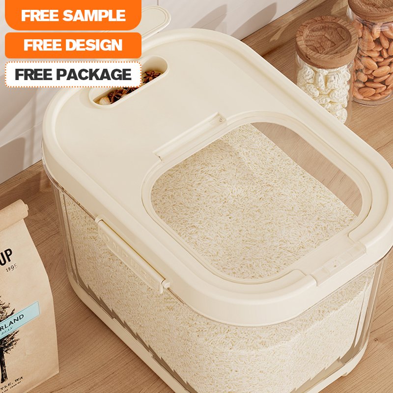 Wannuo Household Kitchen Pest Proof Rice Bucket Food Grade Moisture Proof Sealed Storage Box with Lid