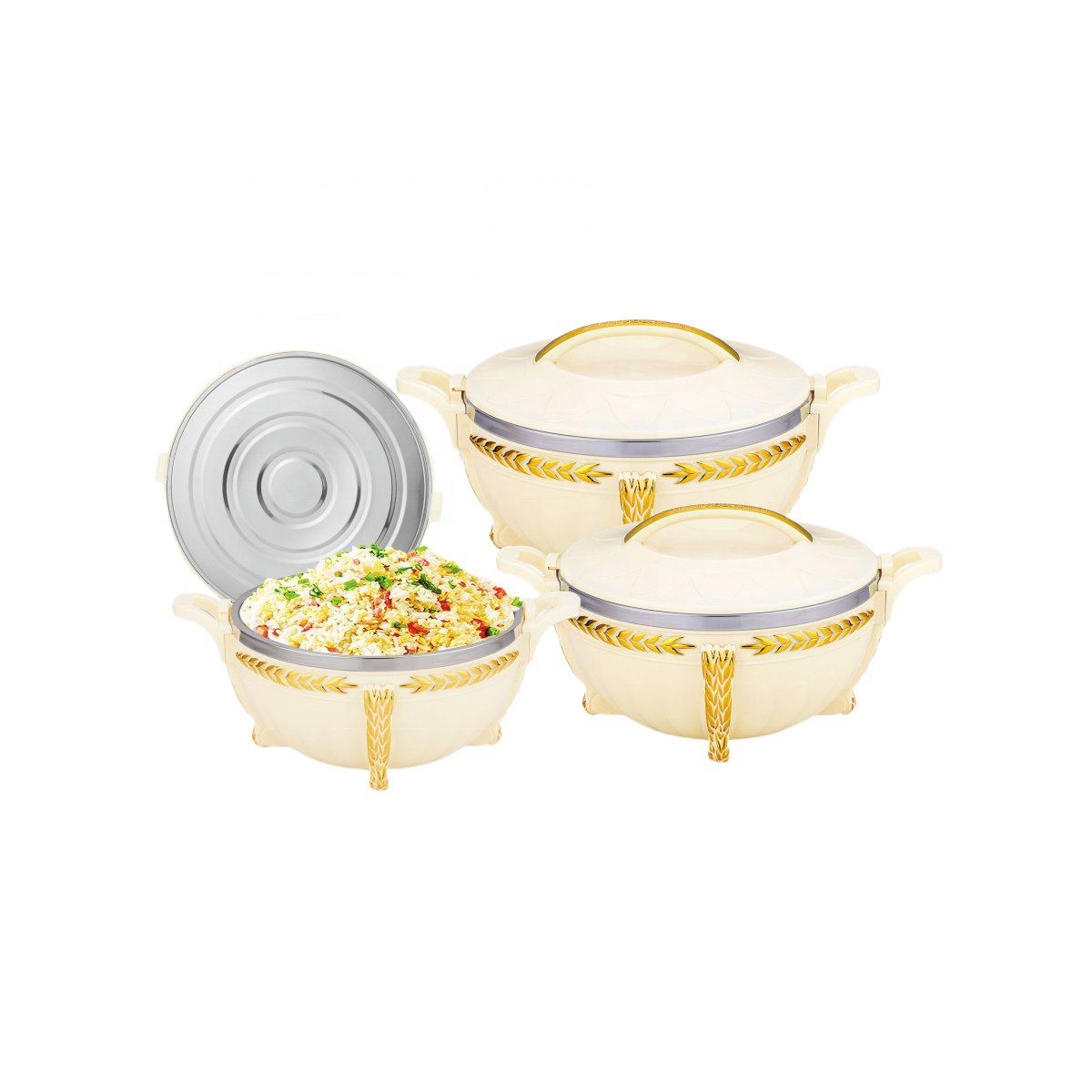 Hot Selling Luxury USA European Muslin Food Storage & Container 3L+7L+10L 3pcs Set Cooking Pot Set For Ramadan