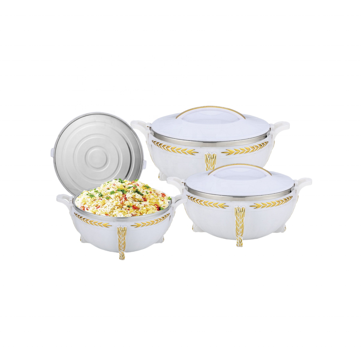Hot Selling Luxury USA European Muslin Food Storage & Container 3L+7L+10L 3pcs Set Cooking Pot Set For Ramadan