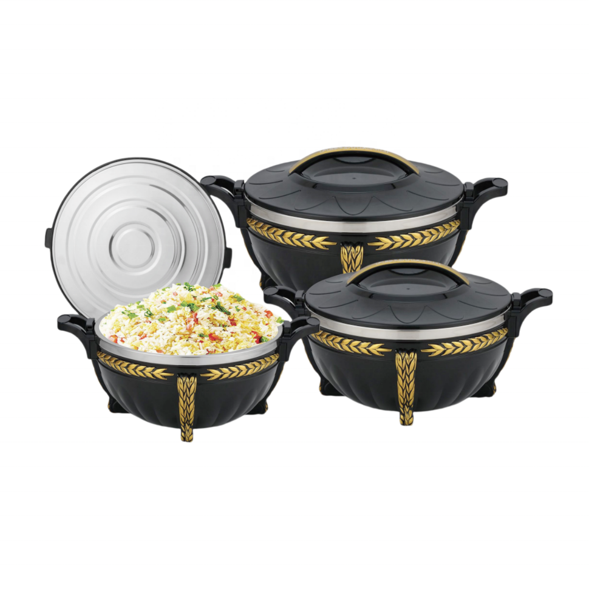 Hot Selling Luxury USA European Muslin Food Storage & Container 3L+7L+10L 3pcs Set Cooking Pot Set For Ramadan