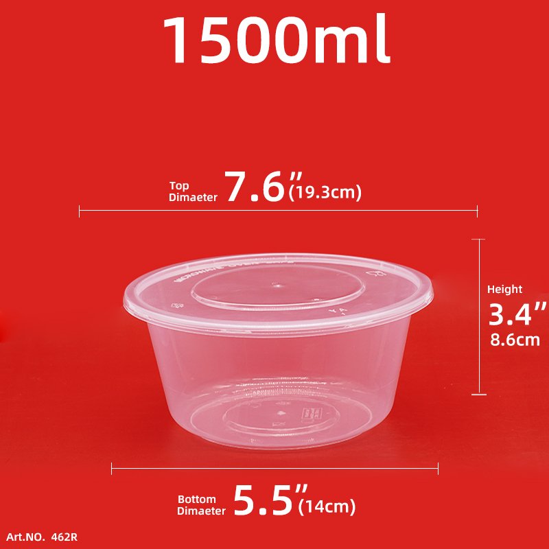 Black/white circular reusable pre meal food storage container bowl