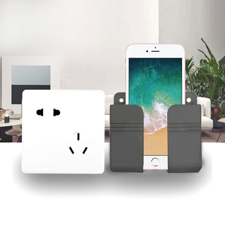 Metal Mobile Phone Charging Storage Bracket Non-Punching Adhesive TV Air Conditioning Wall-Mounted Remote Control Storage Box