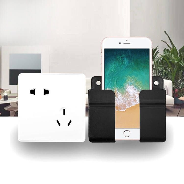Metal Mobile Phone Charging Storage Bracket Non-Punching Adhesive TV Air Conditioning Wall-Mounted Remote Control Storage Box