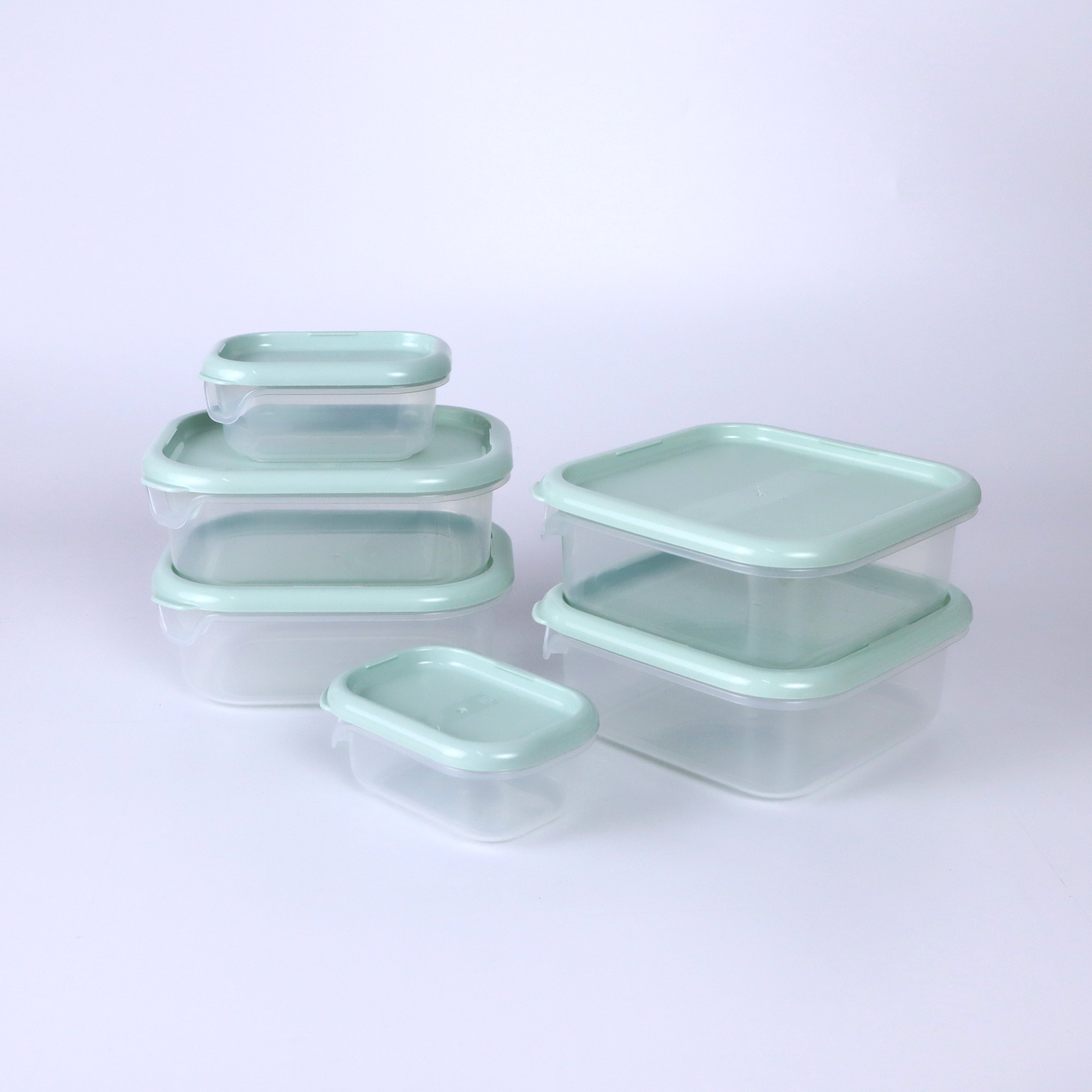 Classic 9043 Design 1,150 ML Plastic Square Microwavable Food Storage Container Light Weight Folding Kitchen Use Stack Series
