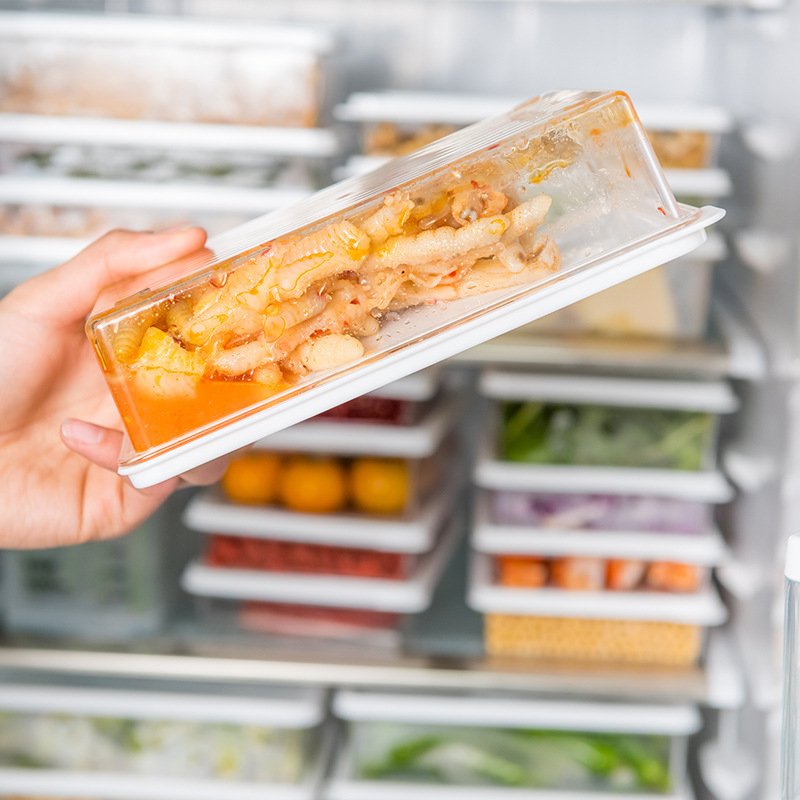 Kitchen Refrigerator Storage Containers with Lids Plastic Food Storage Box Transparent Sealed Box
