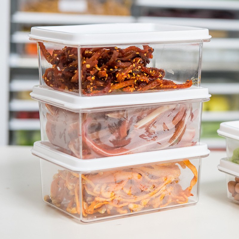 Kitchen Refrigerator Storage Containers with Lids Plastic Food Storage Box Transparent Sealed Box
