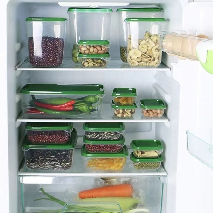 Household Refrigerator Sealed Food Lunch Box 17-piece Set Of Rectangular Simple Fresh-keeping Storage Container