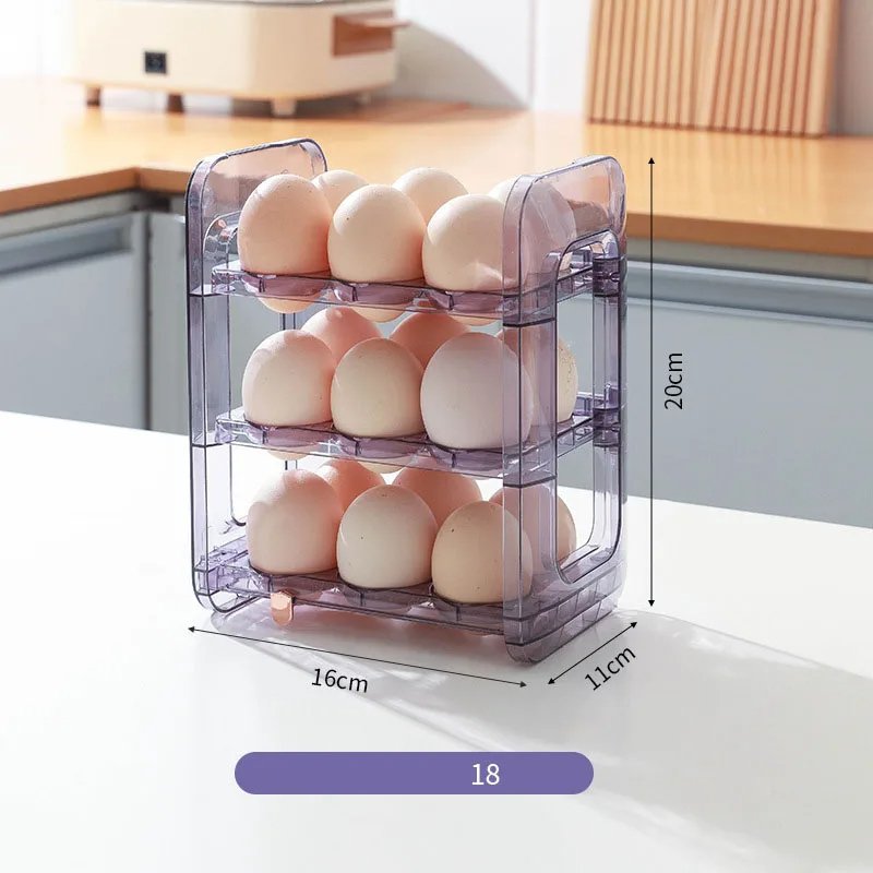 Kitchen PET Egg Storage Holder Organizer Tray Egg Storage Box Refrigerator Crisper Drawer