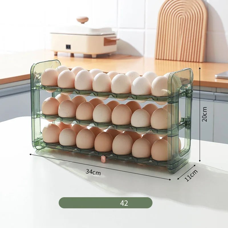 Kitchen PET Egg Storage Holder Organizer Tray Egg Storage Box Refrigerator Crisper Drawer