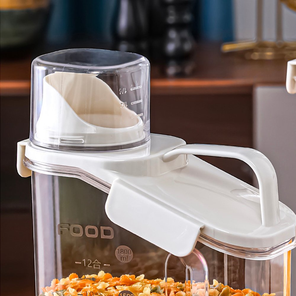 Transparent Multipurpose Airtight Sealed Plastic Multifunction Tank Rice Cereal Storage Bin Grain Dry Food Container
