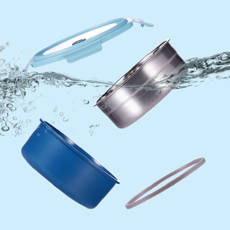 Multifunctional Stainless Steel Circular Bento Lunch Box Kids School Kitchen Use Sublimation Friendly Metal Food Container Set