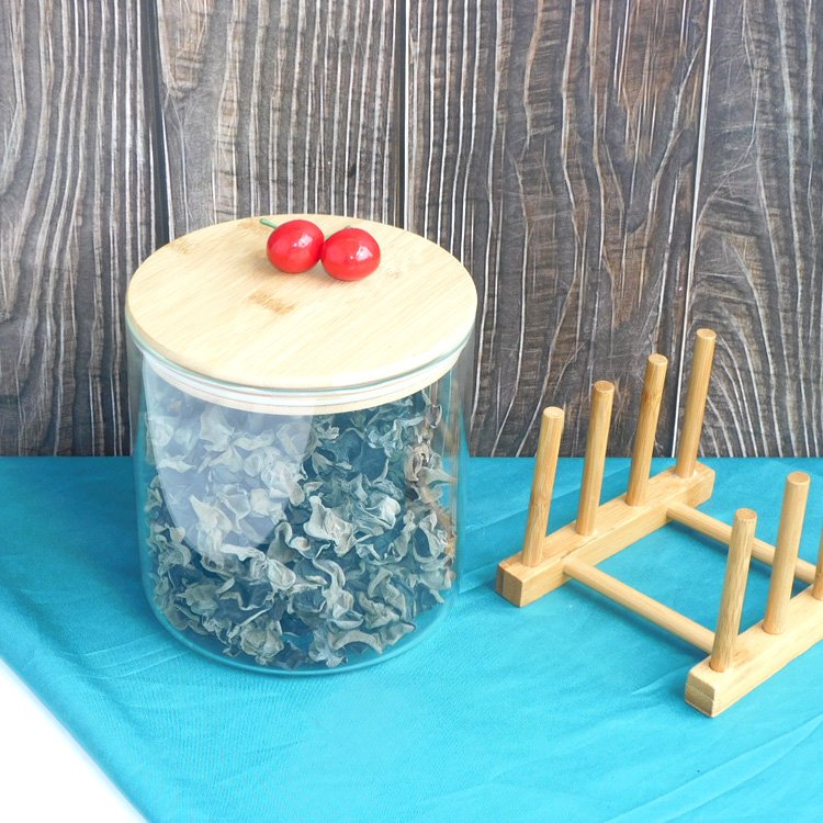 2L 3L 5L Glass Storage Jar with Sealed Bamboo Lid large size for spice food snacks fruit igh Borosilicate Glass Container bottle