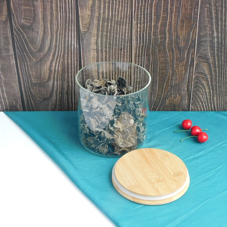 2L 3L 5L Glass Storage Jar with Sealed Bamboo Lid large size for spice food snacks fruit igh Borosilicate Glass Container bottle