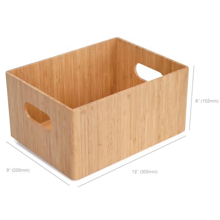 Bamboo Storage Box Multi-Purpose Organizer for Kitchen Supplies Holder Cabinet Pantry Organizer Bin Food Shelf Cabinet Drawer