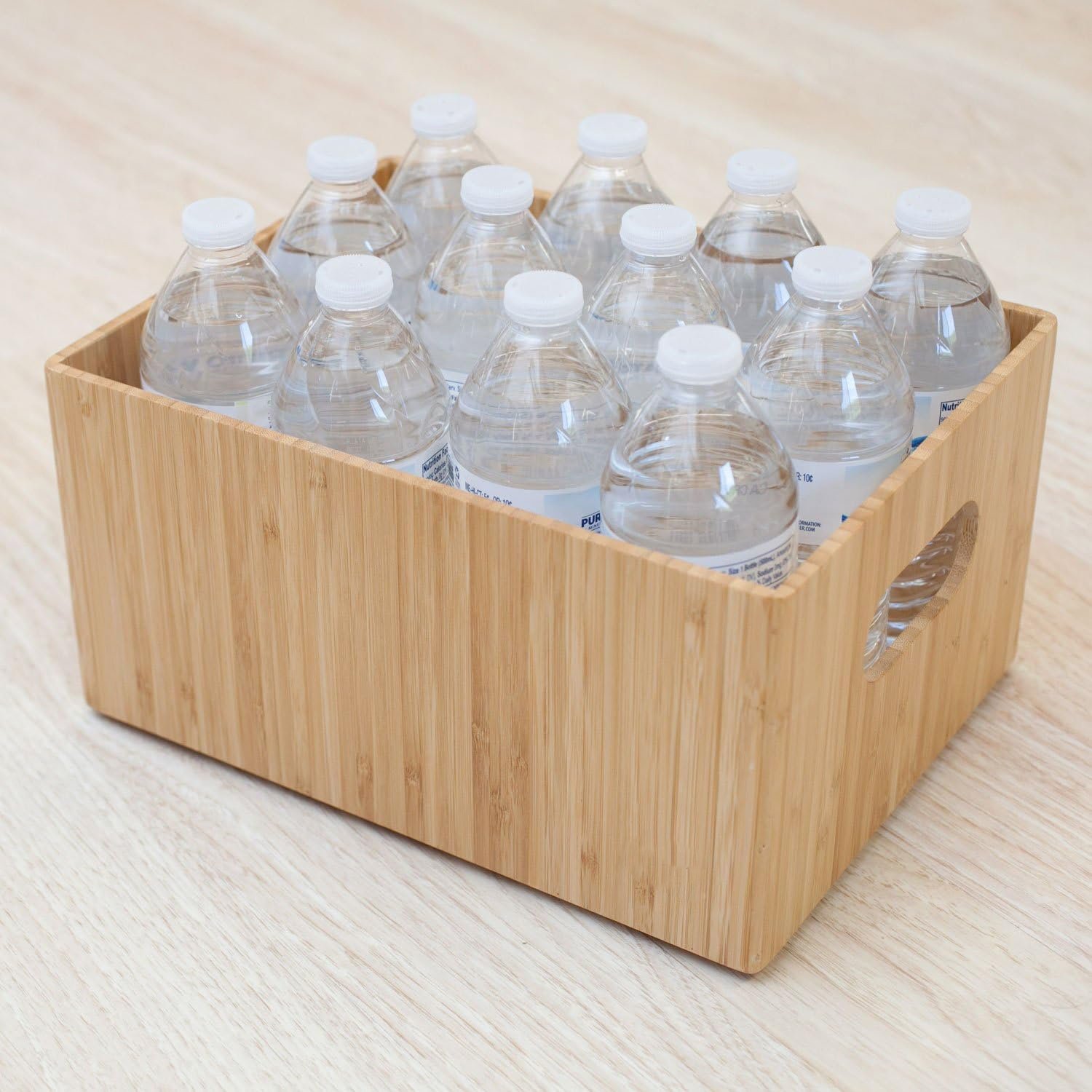 Bamboo Storage Box Multi-Purpose Organizer for Kitchen Supplies Holder Cabinet Pantry Organizer Bin Food Shelf Cabinet Drawer