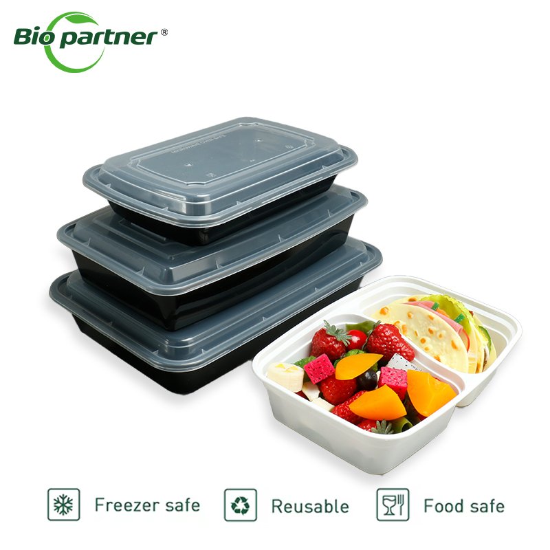 OEM ODM Plastic Food Container Disposable Food Storage Meal Prep Containers Black Freezer Rectangular Takeaway Container