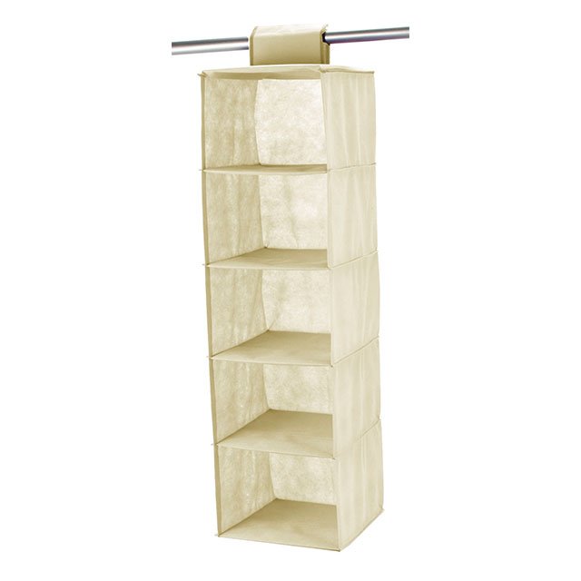 Clothing Packaging Box Grey Tenice Nonwoven Fabric Wardrobe Foldable Modern Hanging Closet Organizers and Storage Bag, 6-shelf