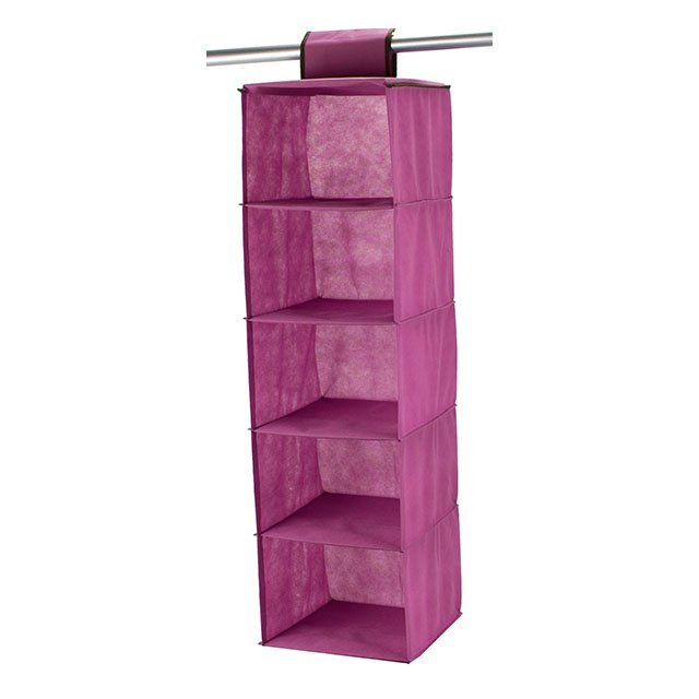 Clothing Packaging Box Grey Tenice Nonwoven Fabric Wardrobe Foldable Modern Hanging Closet Organizers and Storage Bag, 6-shelf