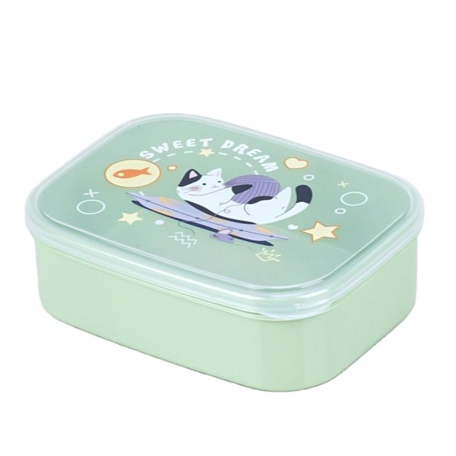 Elianware BPA Free Plastic (PP) Microwavable Bento Food Keeper Dishwasher Safe Food Container Lunch Box with Fork & Spoon