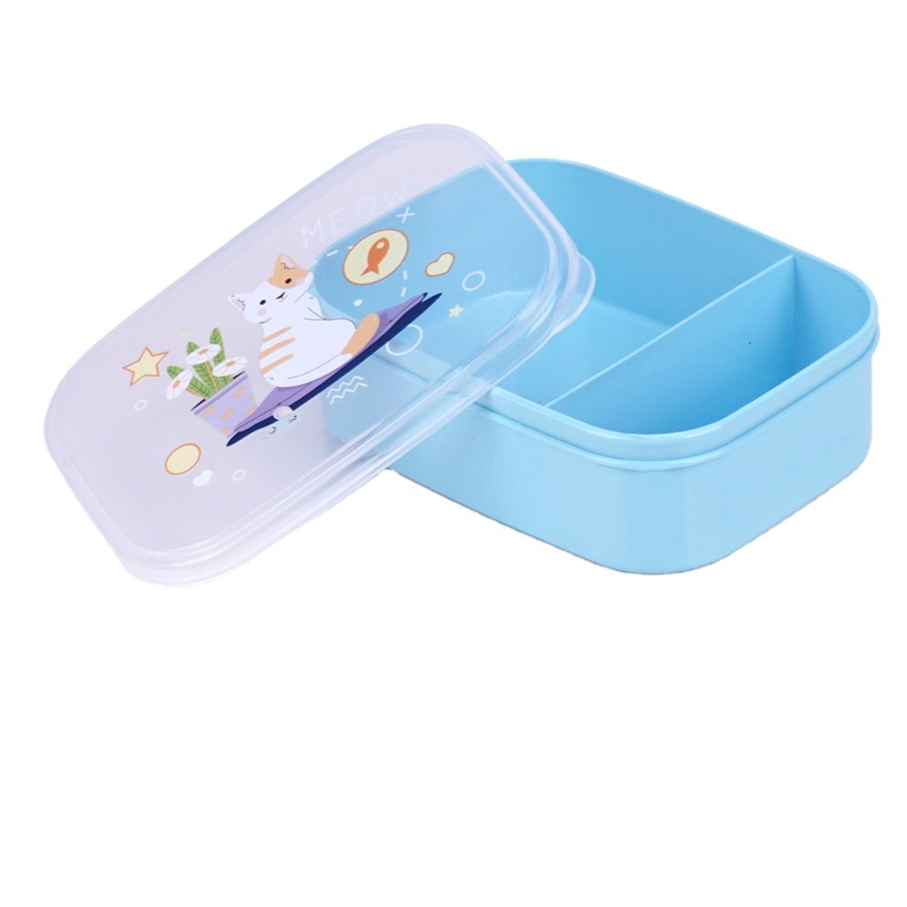 Elianware BPA Free Plastic (PP) Microwavable Bento Food Keeper Dishwasher Safe Food Container Lunch Box with Fork & Spoon