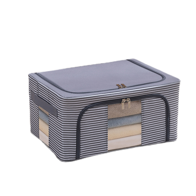 The industry golden supplier bin storage Foldable Quilt Storage Box Fabric Steel Frame Quilts Toys Storage closet organizer idea