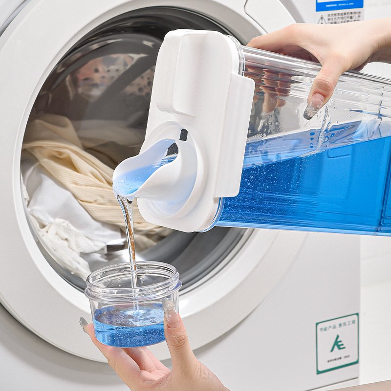 Hot sale Silicone Airtight food Storage box Laundry liquid washing powder household plastic bucket with spoon lid storage