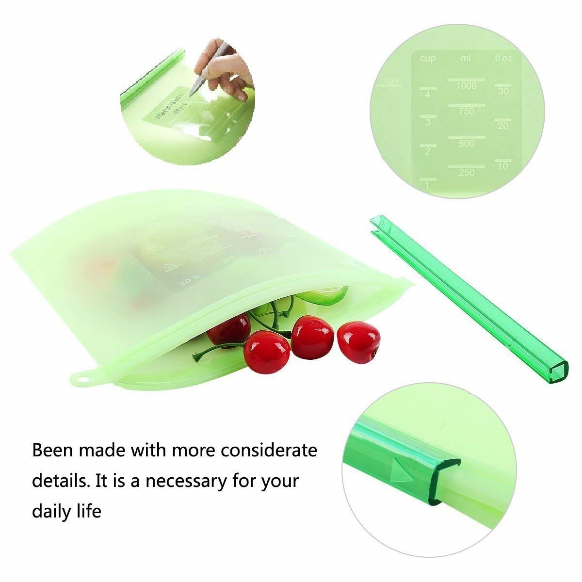 Fresh Fridge Food Preservation Bag, Reusable Silicone Food Storage Bag