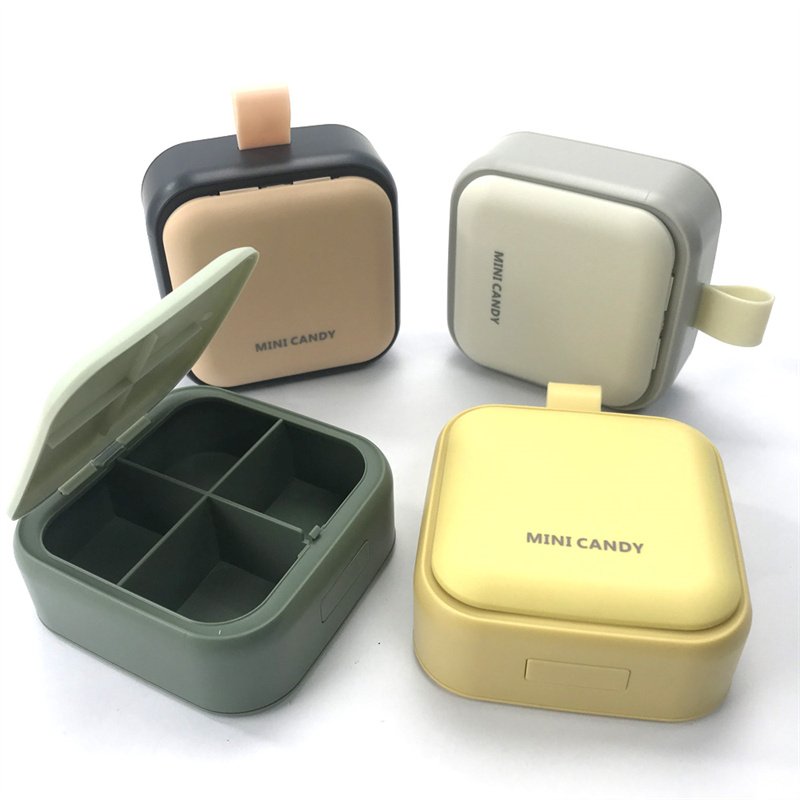 KYPL045 Separate the medicine into boxes four grid pill case portable mini pill storage box
