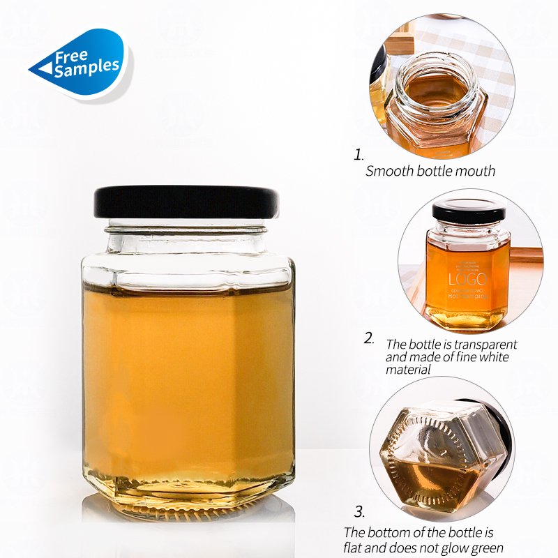 Wholesale 40ml 60ml 80ml 100ml 160ml 260ml 360ml Clear Glass Food Storage Jar for Honey Jam Pickle Cereal with Metal Screw Lid