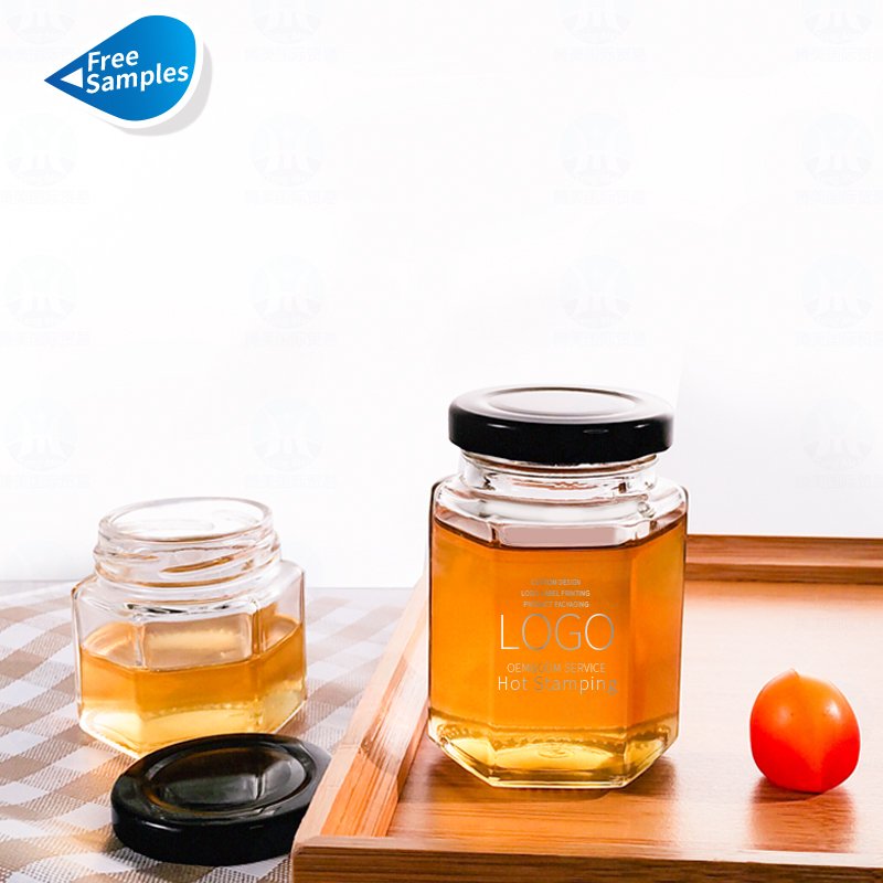 Wholesale 40ml 60ml 80ml 100ml 160ml 260ml 360ml Clear Glass Food Storage Jar for Honey Jam Pickle Cereal with Metal Screw Lid