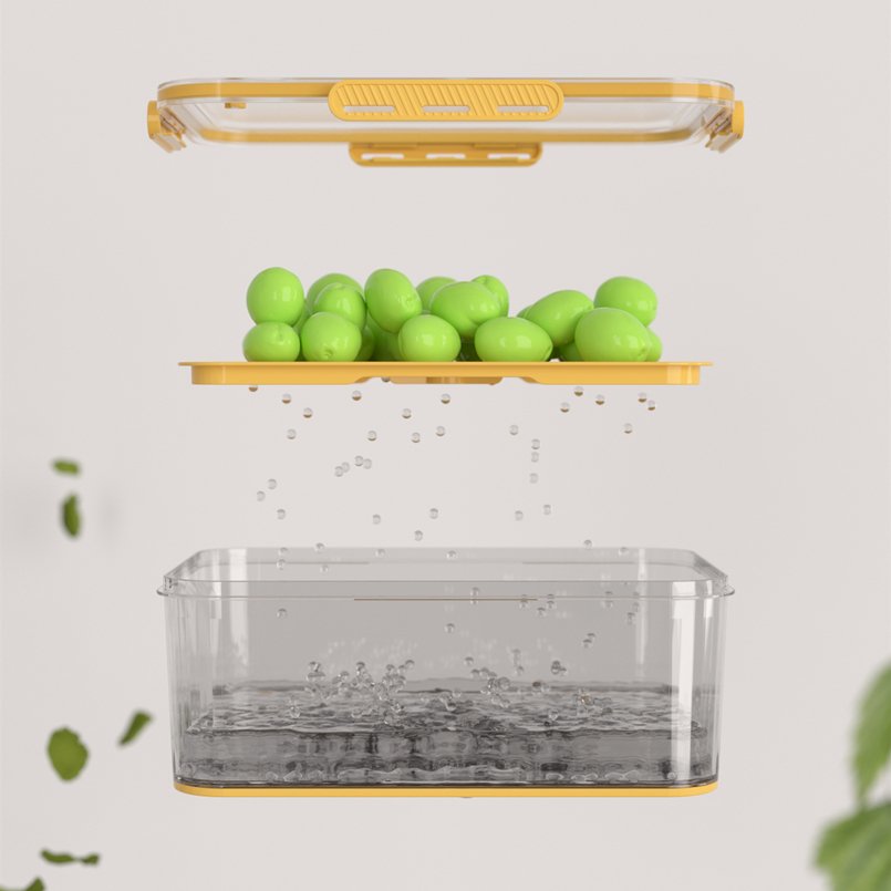 YIKEYOU Hot sales kitchen lockable fridge storage boxes cheese storage box fridge