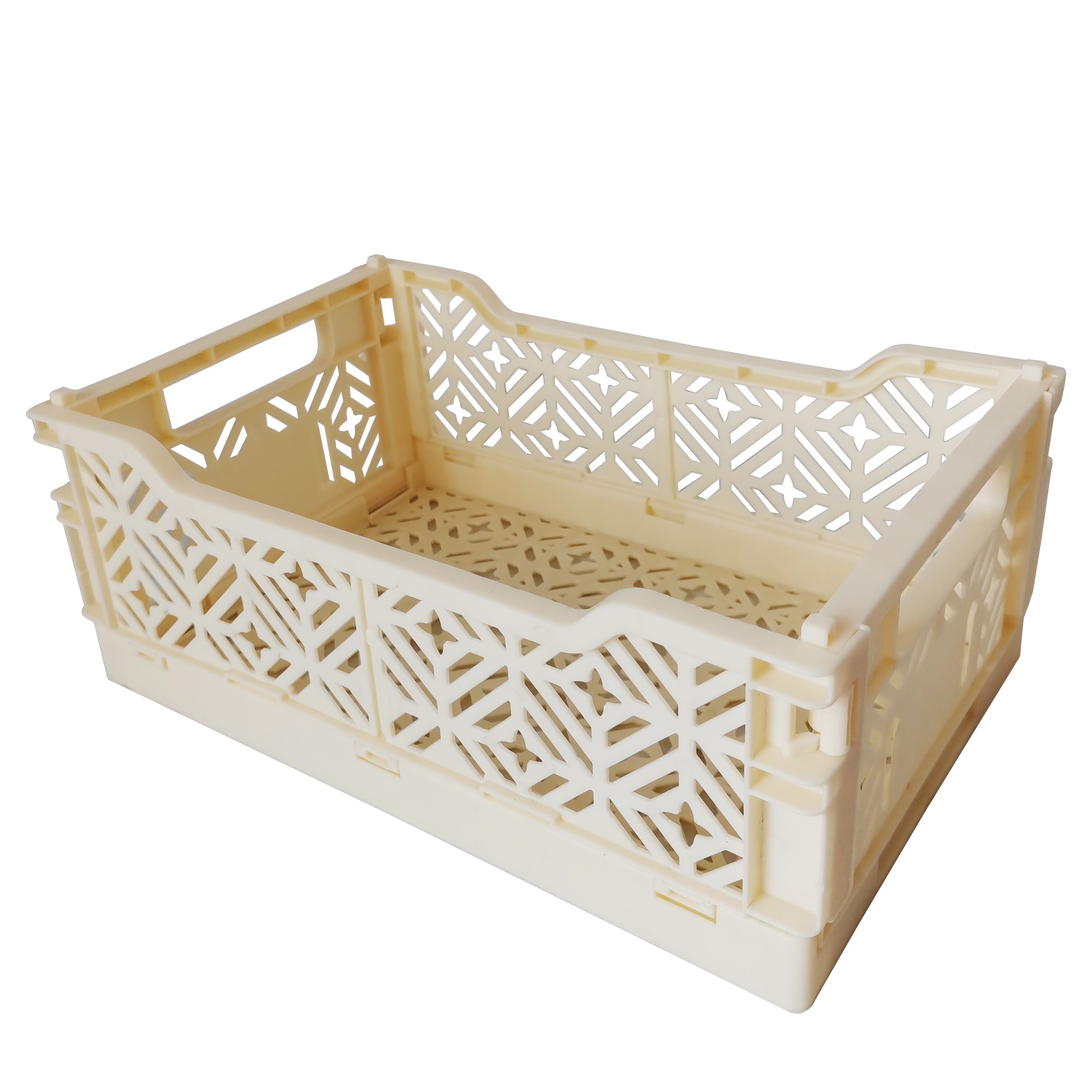 Home living mini Crate Stacking Folding Storage Baskets Mini Plastic Baskets for Office Desk Organizers