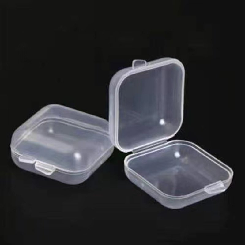 Manufacturer Direct Sales Plastic Transparent Small Square Box Rectangle Mini Storage Jewelry and Earplug Case