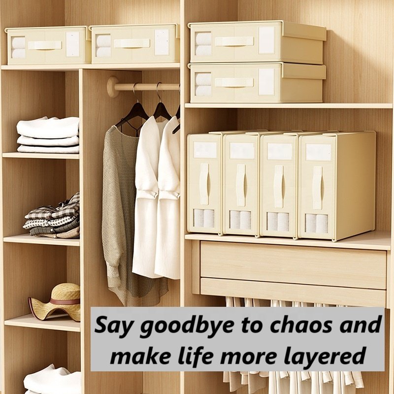 2024 New Arrival Home Felt Comforter Non-Woven Fabric Velcroer Bins Organiser PP Board Cubes Storage Boxes With Handle Lids