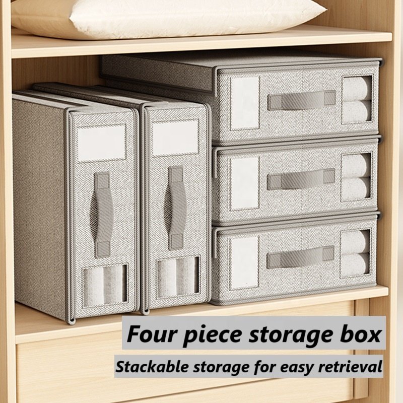 2024 New Arrival Home Felt Comforter Non-Woven Fabric Velcroer Bins Organiser PP Board Cubes Storage Boxes With Handle Lids
