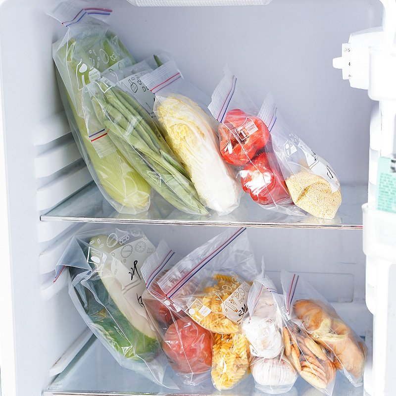 Silicone Food Storage Bag Reusable Stand up Zipper Bag Leak Proof Container Fresh Food Plastic PE Multifunctional Polyester