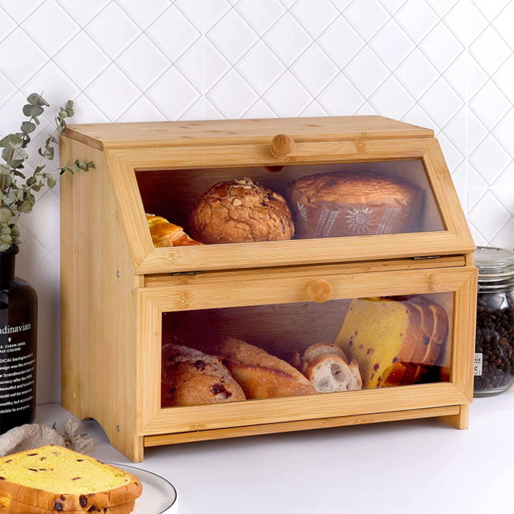 Top Sale Guaranteed Quality Popular Bamboo Bread Storage Box With Bamboo Lid