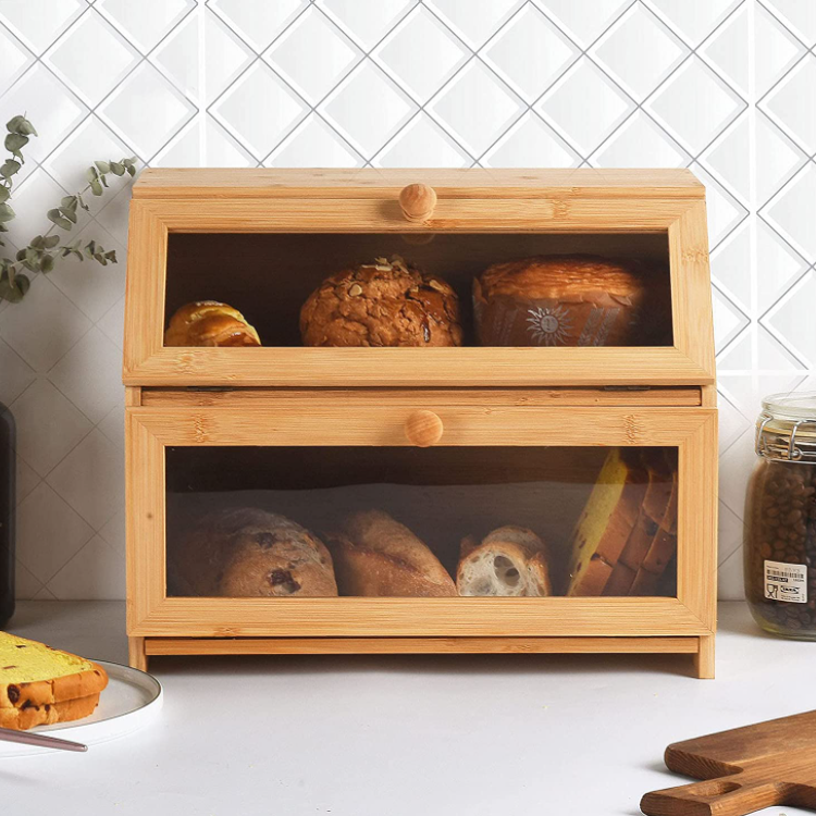 Top Sale Guaranteed Quality Popular Bamboo Bread Storage Box With Bamboo Lid