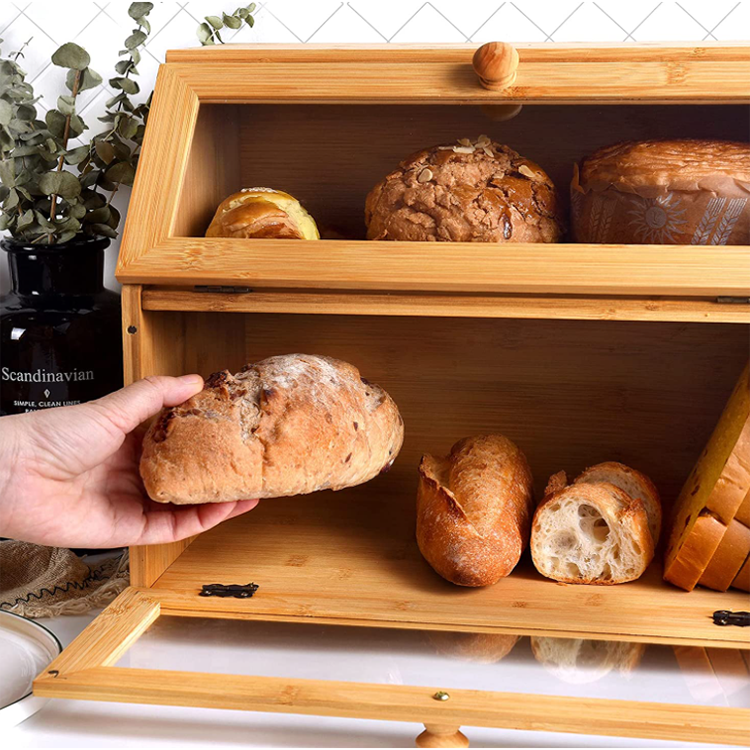 Top Sale Guaranteed Quality Popular Bamboo Bread Storage Box With Bamboo Lid