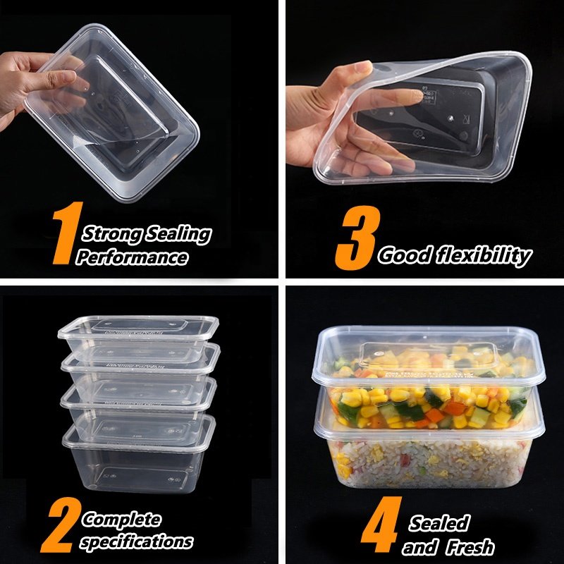 Square reusable plastic fruit box transparent microwaveable PP Plastic food containers 15496