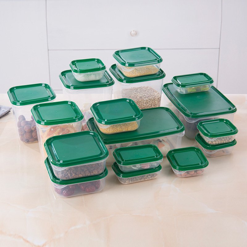 A Set of 17 Pieces High Quality Large Capacity Plastic Meal Box Lunch Boxes with Cover Multi-Function Food Storage Containers