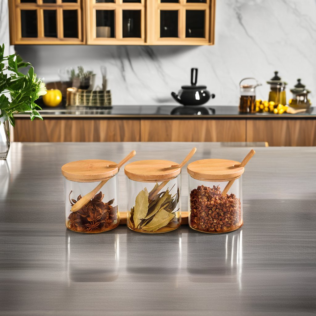 Custom Logo Eco-Friendly Glass Bottles and Jars for Snacks for Kitchen Food Storage