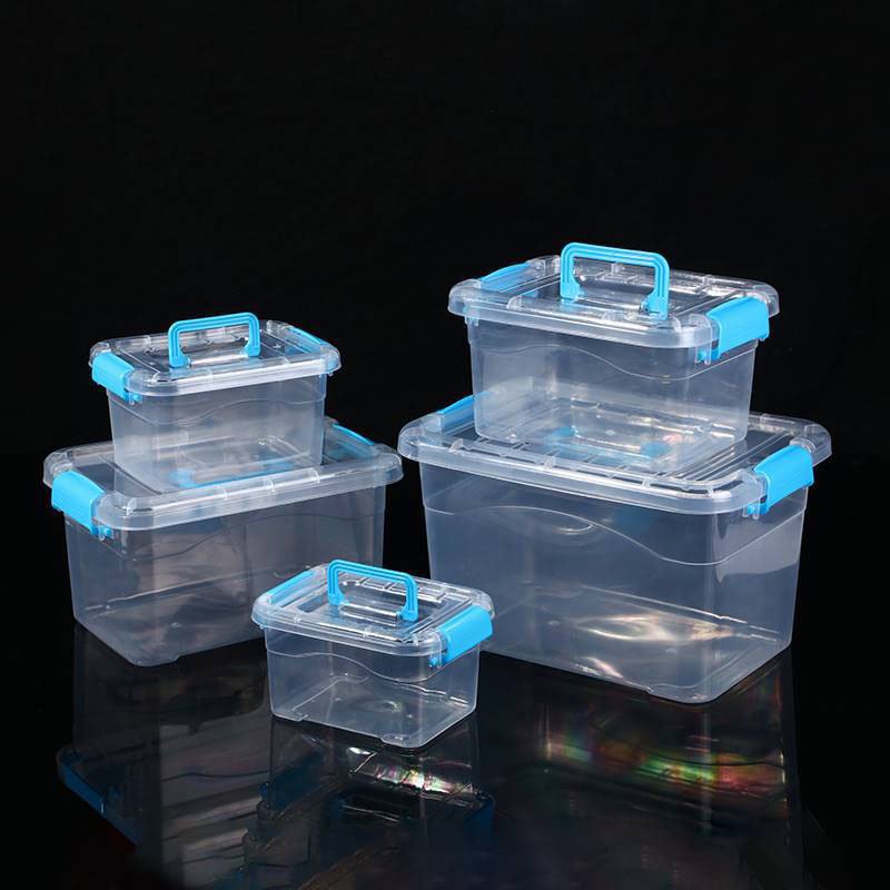 2024 BPA Free Plastic Clear Organizer Container Storage Bins & Boxes With Lids And Secure Pull Handle