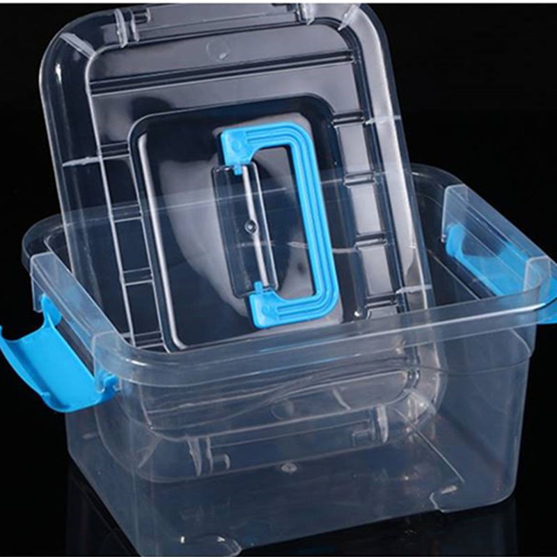 2024 BPA Free Plastic Clear Organizer Container Storage Bins & Boxes With Lids And Secure Pull Handle