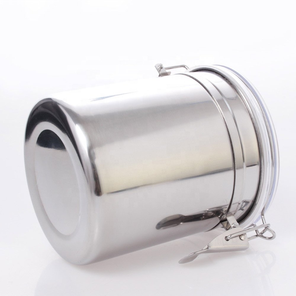 wholesale stainless steel kitchen food storage canisters set with lid