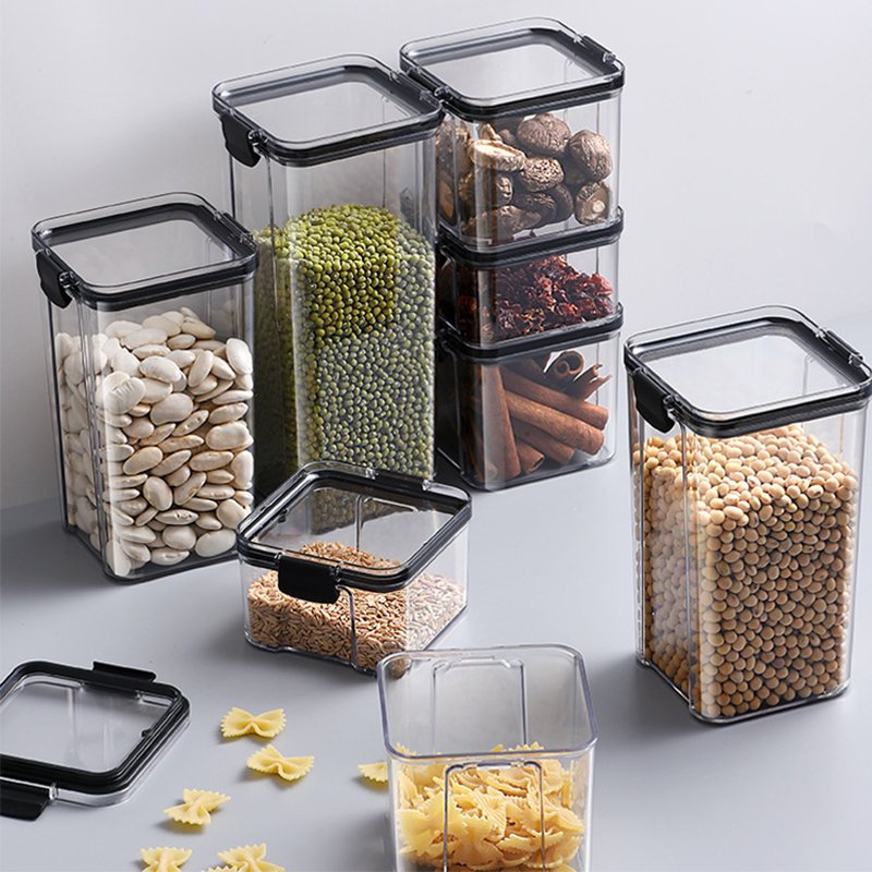 Kitchen Sealing Jars Plastic Food Sealed Jars Storage Grains and Cereals Candy Snacks Refrigerator Storage Box